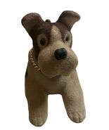 Vintage Flocked Bobble Head Dog Nodder Gold Chain Collar Japan 9” Read - $33.66