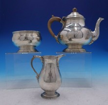 Estate English Silver Three Piece Tea Set with Wood Handle and Finial (#... - $1,583.01