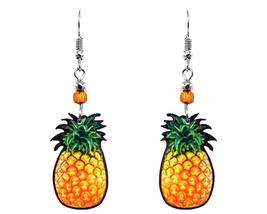 Pineapple Fruit Graphic Dangle Earrings - Womens Fashion Handmade Jewelr... - £11.63 GBP