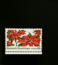 1985 22c Christmas Poinsettia Plants, Season&#39;s Greetings Scott 2166 Mint... - £0.77 GBP