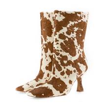 Animal Print Leather Ankle Boots - $183.00