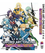 DVD Anime Sword Art Online Season 1-3+GGO+Alicization( 1-108 End+ Movie) - $99.90