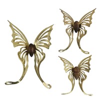 Vintage Butterfly Brass Wood Home Interiors Wall Decor Hanging MCM 1970s... - £15.74 GBP