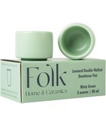 Folk Ceramics Leonard Espresso Cups Set, 3oz, Misty Green, Stackable - $461.15 MXN