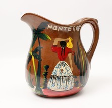 Hand Painted Milk Jug Monterrey Mexico Vintage 1930s Colorful Excellent - £16.41 GBP
