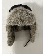 Yukon Tracks Youth S Trapper Hat Rabbit Fur Lined Ear Flap Black Cap Ins... - €10,19 EUR