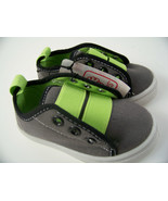 Swiggies Toddler Shoes Size 5 Gray With Green Laceless Sneaker Walking - $10.97