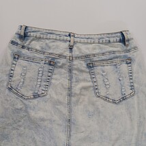 Jupe de Abby RN#156745 Women's Acid Wash Cotton Denim Stretch Skirt Size Large image 15