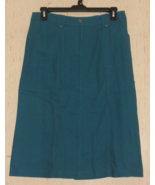 NEW WOMENS PENDLETON BLUE LINEN BLEND SKIRT SIZE 12 - £25.61 GBP