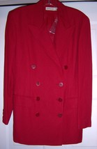 Ann Taylor Double Breasted Blazer Jacket Coat Linen Blend Red 4 (Ov Sz) Vtg New - £26.66 GBP