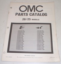 1980 Preliminary OMC Outboard Parts Catalog 20 &amp; 25 HP - $16.98