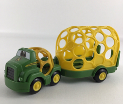 John Deere Oball Farm Tractor Trailer Wagon Push Along Vehicle Toy Easy ... - $29.65