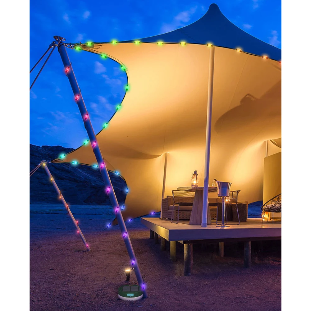 Solar Powered Camping RGB String Lights USB Charging Portable Mobile Charger - £32.37 GBP+