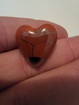 Red Jasper Heart Shaped Earrings Vintage Stud - £19.19 GBP