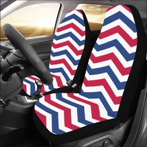 Chevron 4th July USA Independence Day Pattern Car Seat Covers (Set of 2) - £38.59 GBP
