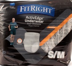 Fitright ActivEdge Incontinence Underwear Diapers For Men, Heavy, S/M - £19.12 GBP