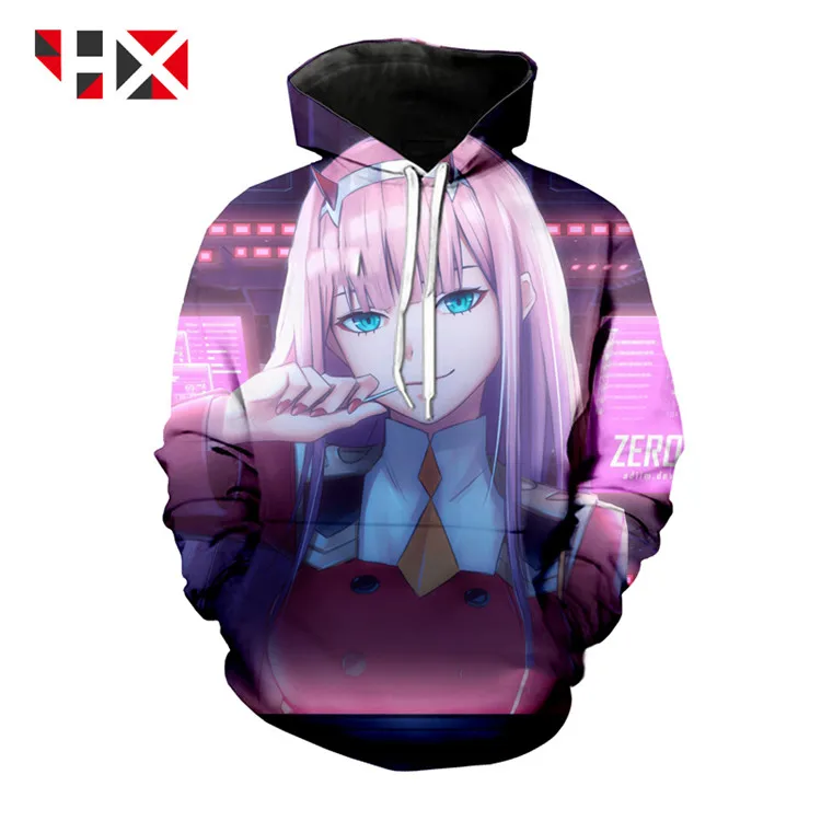 HX Newes  Zero Two Darling In The FranXX Kawaii Hoody 3D Print Hoodie s Unisex T - £106.17 GBP