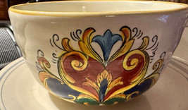 Alhambra Royal Tuscan Serving Bowl Deep Round Colorful Stoneware 7&quot; x 4&quot; - $23.00