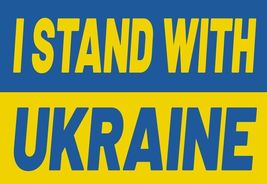 I Stand With Ukraine Flag Sticker Ukrainian Vinyl Car Window Laptop 3.5hx5w - £3.88 GBP