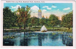 Postcard Capitol From Lily Pond Bushnell Park Hartford Connecticut - £3.10 GBP