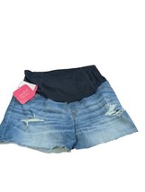 Isabel Maternity Distressed Jean 10/30 With Crossover Panel Midi Shorts - £12.75 GBP