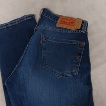 Levi&#39;s 501 Blue Jeans 30x34 Dark Wash Straight Leg Button Fly - $34.95