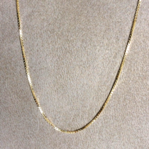 Unisex Necklace Solid 14k Yellow Gold Box Chain Length 19.88 inch Width 0.93 mm - £272.03 GBP