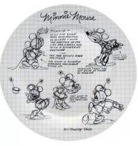 Disney Minnie Mouse Sketch Book 10.5” Dinner Plates New 90 Years Of Magi... - $42.55