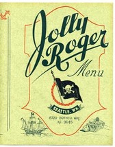 Jolly Roger Menu Seattle Washington 1940&#39;s Skull Bones Pirate Treasure - £77.45 GBP
