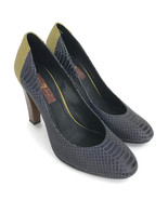 Seven 7 For All Mankind Women&#39;s Exotic Leather Wooden Heels Pumps High S... - $9.91
