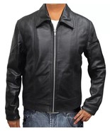 Timeless Black for Men Vintage Shirt Collar Design Leather Jacket - $119.99+