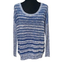 Eileen Fisher Organic Linen Blend Sweater Blue White Stripe Coastal Size... - £30.68 GBP