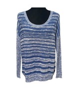 Eileen Fisher Organic Linen Blend Sweater Blue White Stripe Coastal Size... - £31.57 GBP