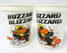 2 Vintage Cleveland Ohio WMMS 100.7FM Buzzard Blizzard Dairy Queen Plastic Cups - £22.42 GBP