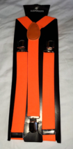 Suspenders Men Or Women Y-Shape Back Clip On Elastic Adjust Neon Orange ... - $12.59