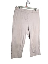 Ak Anne Klein Size 8 Beige Tan Cropped Khaki Pants - £13.46 GBP