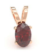 Lab-Created Ruby Oval Solitaire Pendant In 14k Rose Gold - €171,37 EUR Lab-Created Ruby Oval Solitaire Pendant In 14k Rose Gold - €171,37 EUR