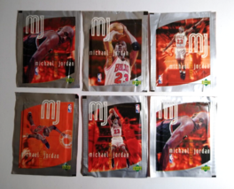 Michael Jordan Upper Deck Basketball Stickers 6 Packs Unused 1998 Vintage NBA - £11.16 GBP