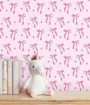 Peel and Stick Wallpaper, 17.3 Inch x 6.5 Feet, Bow and Love Design Self... - $23.97 CAD