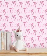 Peel and Stick Wallpaper, 17.3 Inch x 6.5 Feet, Bow and Love Design Self... - $23.93 CAD