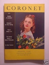 Coronet August 1940 Kenny Baker Eliot Elisofon Sherwood Anderson Andre Maurois + - £4.24 GBP