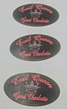 Three (3) Vintage 2002 Good Charlotte Evil Queen Oval Sticker Black Pink... - $9.49