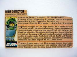 GI Joe Tripwire File Card Vintage Action Figure Accessory Part 1983 - £1.77 GBP