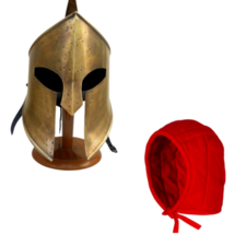 Combo Medieval Spartan Helmet With Cap 300 Movie Helmet King Leonidas Helmet - £77.11 GBP