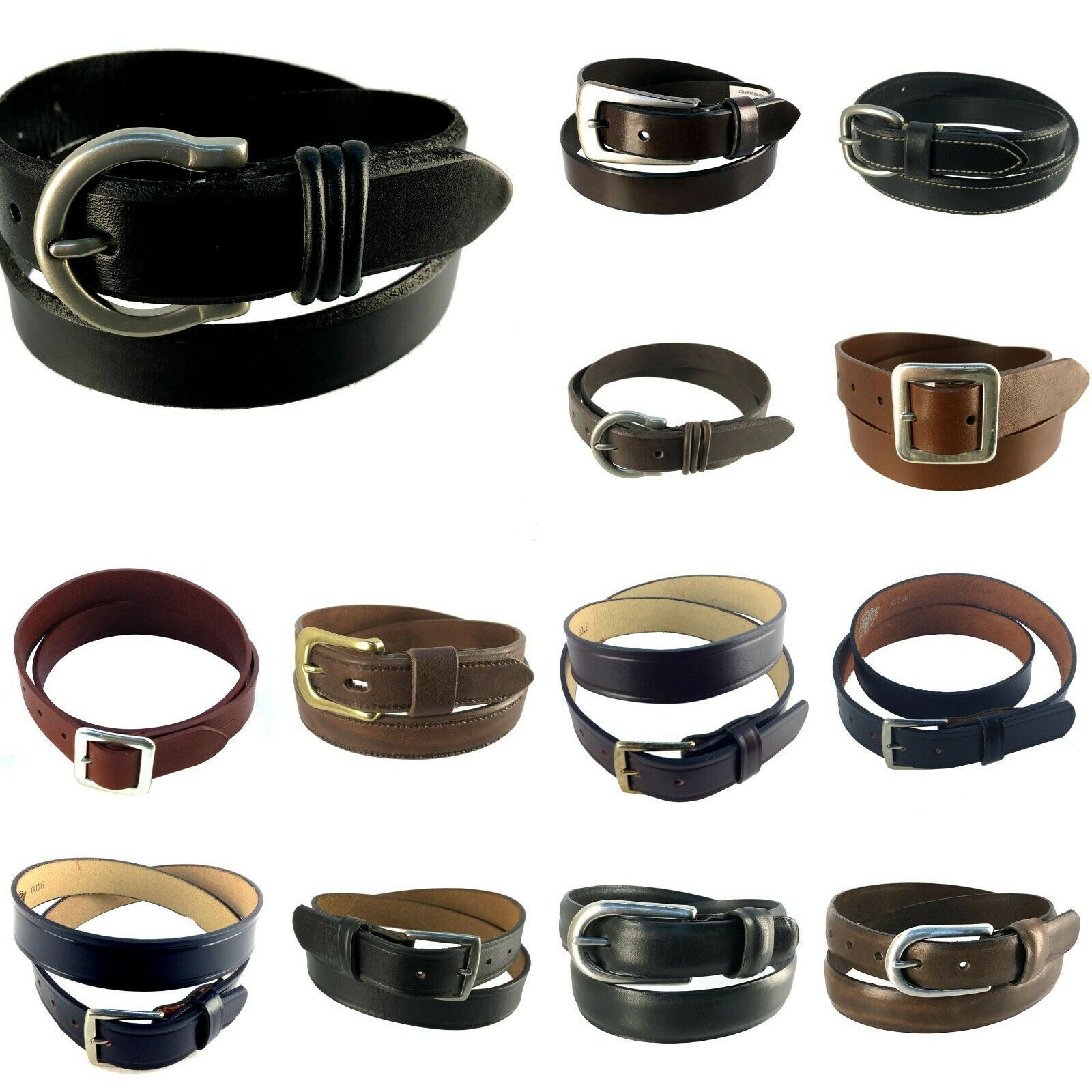 (G-1) Dickes Or Dockers,  Designer Dress-Up, Men Leather Belts Assorted - £11.76 GBP - £25.18 GBP