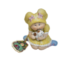 VINTAGE 1984 CABBAGE PATCH KIDS PORCELAIN FIGURINE BABY GIRL HOLDING PUP... - $23.75
