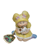 VINTAGE 1984 CABBAGE PATCH KIDS PORCELAIN FIGURINE BABY GIRL HOLDING PUP... - £18.56 GBP
