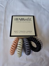 The Hair Edit Slate Spiral Hair Ties Pony Tail Holders Soft Touch Loop 4... - $9.42
