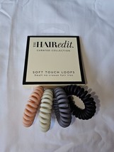 The Hair Edit Slate Spiral Hair Ties Pony Tail Holders Soft Touch Loop 4... - £7.52 GBP