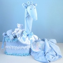 Gentle Giraffe Diaper Cake Baby Boy Gift - $168.00